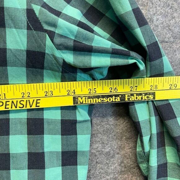 GOODTHREADS Button-down Shirt Mens XL Black Green Buffalo Plaid Poplin Standard - Picture 8 of 15